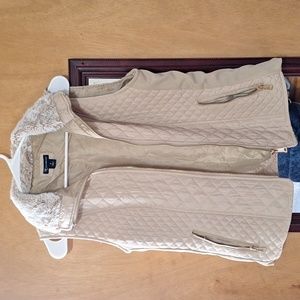 Taupe Furry Neck Vests